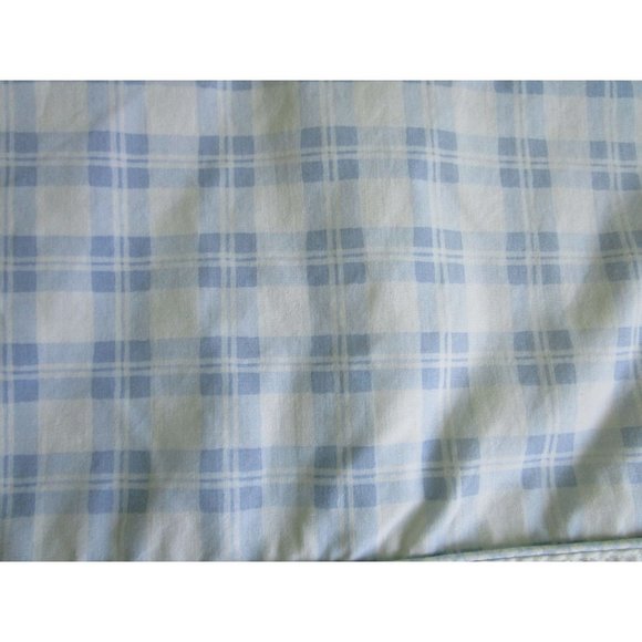 Laura Ashely Hampton Quartet Light Blue Plaid Twin Top Sheet Vintage Country EUC - Picture 4 of 14